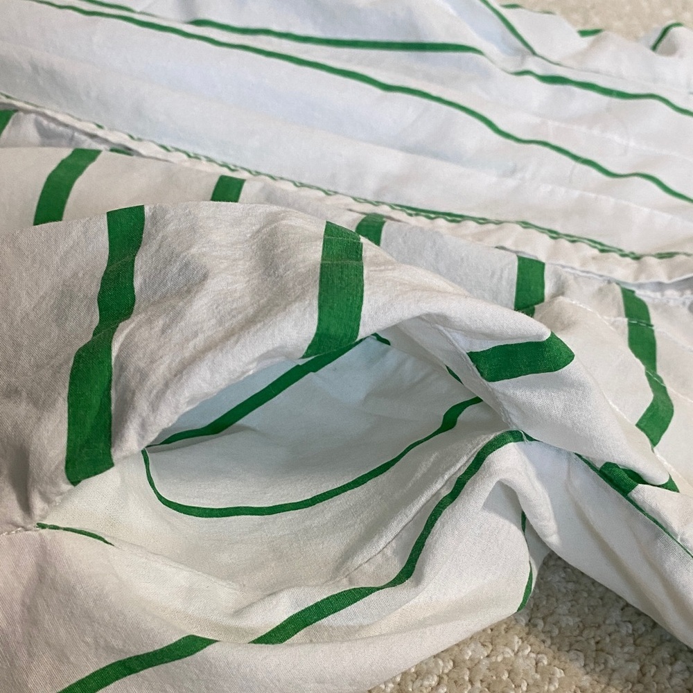 Elegant Green and White Striped Mini Dress - Picture 11 of 14